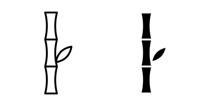 Bamboo icon simple symbols bundle
