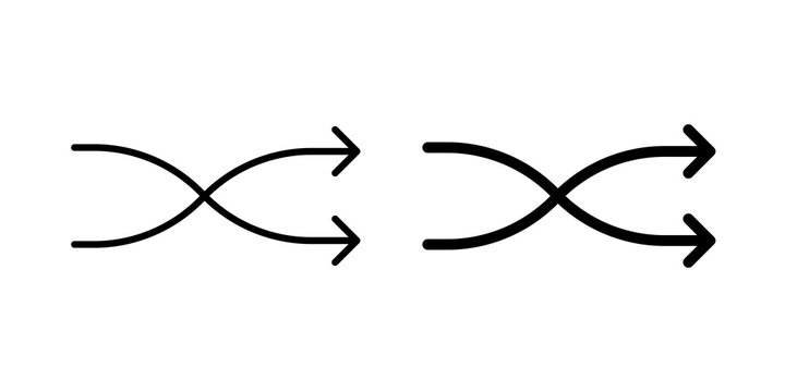 Shuffle arrow icon simple symbols bundle
