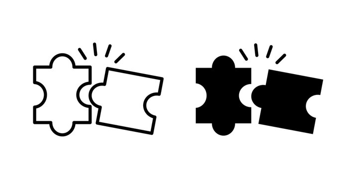 Puzzle compatible icon simple symbols bundle