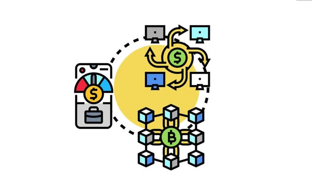 Lending application using blockchain technology, connecting computers and cryptocurrency network for secure mobile financial transactions and peer to peer loans