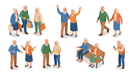 Fototapeta premium Joyful elderly group engaging in social activities and companionship during a community gathering
