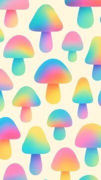 Colorful gradient mushroom pattern.