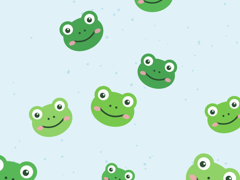 Adorable Froggy Faces Children Illustration