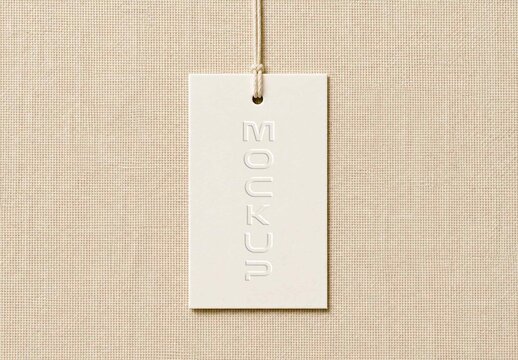 Debossed Paper Tag Mockup