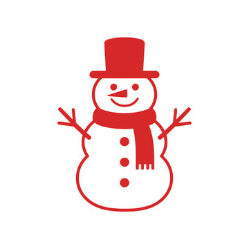 Cute Snowman vector illustration featuring a cheerful winter character with a classic hat, scarf, carrot nose, and twig arms. Perfect for Christmas, winter holidays, greeting cards, seasonal decoratio