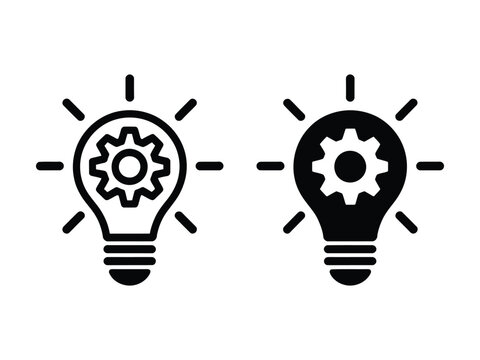 Innovation icon pack in black vector type
