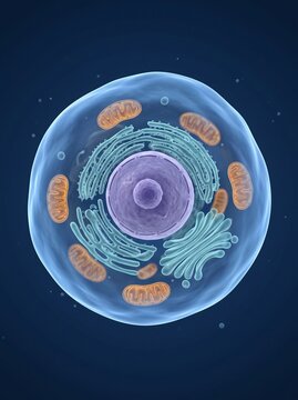 Detailed eukaryotic animal cell diagram showing nucleus mitochondria and organelles for biology education