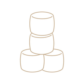 Minimalist outline drawing of marsmellow 