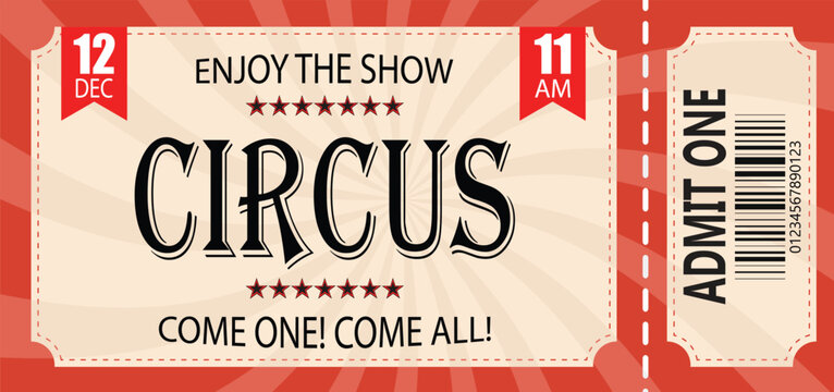Red circus ticket 