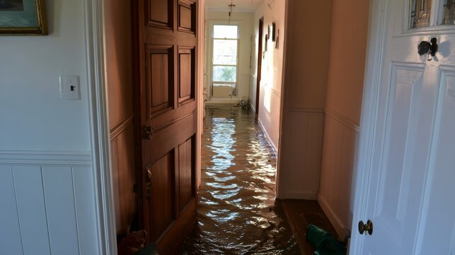 Broken sewer pipe causes flooding and chaos in a residential home, with overflowing wastewater creating property damage, emergency plumbing problems, neighborhood disruption, and costly repairs