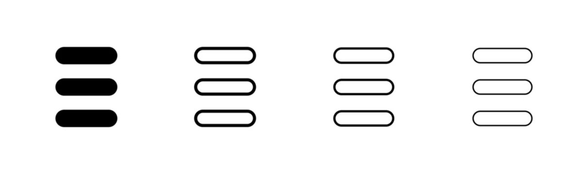 Menu icon logo design. web menu sign and symbol. hamburger menu symbol