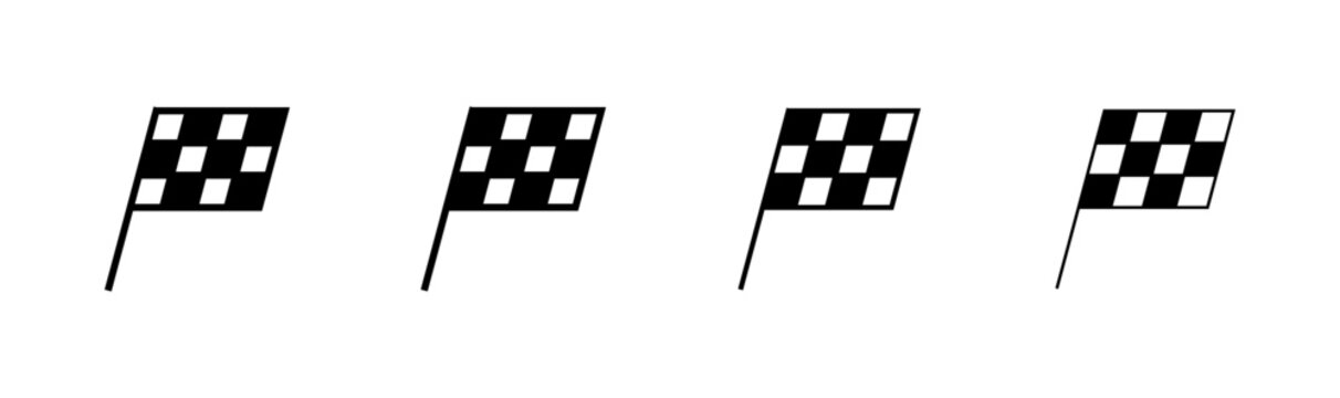 Racing flag icon logo design. race flag sign and symbol.Checkered racing flag icon