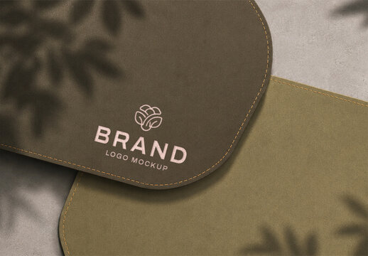 Stitched Leather Logo Mockup