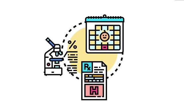 Birth registration update concept showing a calendar tracking a new baby's arrival, alongside medical data, health information documents, and statistical analysis