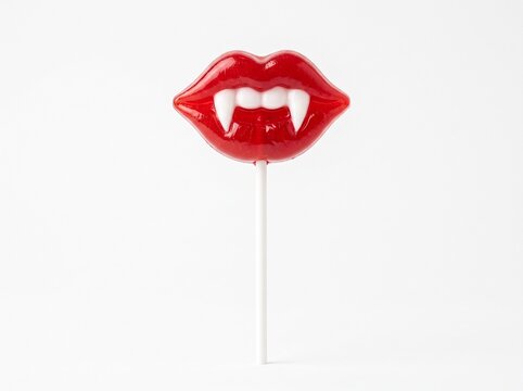Vampire Lips Lollipop with Fangs