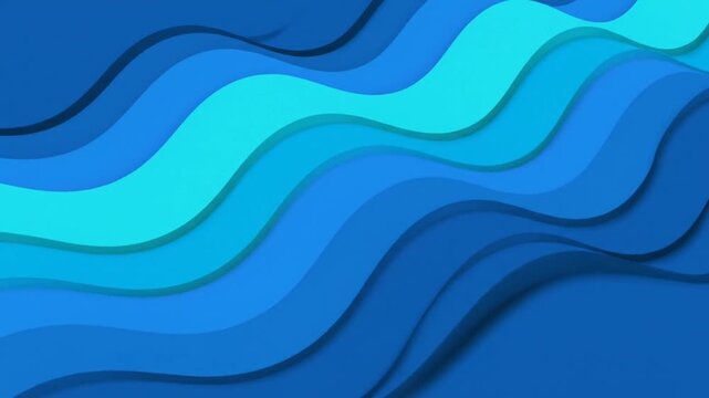 Abstract blue papercut waves for video logo editing
