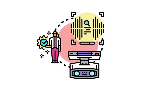 Person receiving a checkmark for biometric identification consent, symbolizing secure data processing and privacy approval with advanced technology validating access