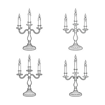 Elegant ornate candelabras with multiple burning candles creating a warm and traditional ambiance