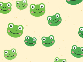 Naklejka premium Adorable Froggy Faces Children Illustration