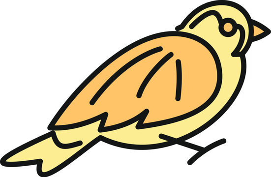 Simple flat design drawing of a small canary finch