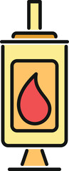 Fototapeta premium Gas heater icon with a red flame, symbolizing warmth and energy