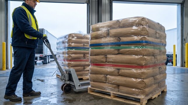 Ingredient pallets arrive for receiving dock audit
