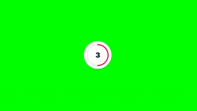 Circular countdown timer ticker animation on green screen