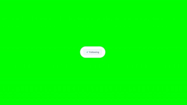 Social media follow button slide reveal on green screen