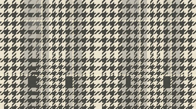 Seamless beige and black houndstooth plaid textile pattern