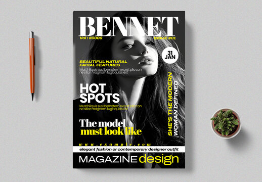 Modern Fashion Magazine Cover Template