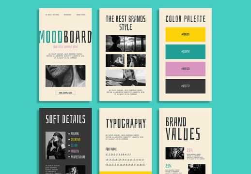 Modern Mood Board Brand Style Guide Template