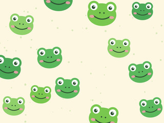 Fototapeta premium Smiling Frog Heads Playful Nursery Design