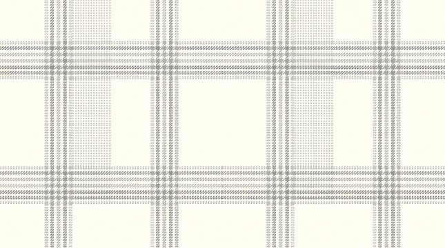 Seamless light gray plaid pattern on beige textile background