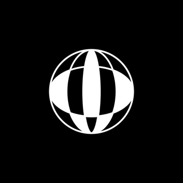 Unique, modern, and futuristic vertical 'W' globe mark. Elegant geometric pattern, ideal for satellite networks, telecom, and tech.
