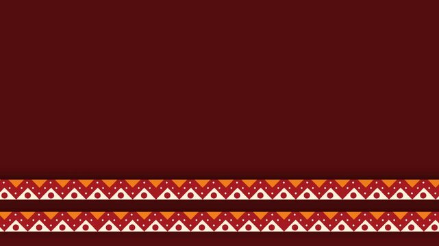 Hispanic Heritage Month Background with Traditional Mexican Geometric Border Pattern.