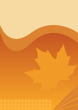 Abstract autumn background template with maple leaf wave gradient for flyer and banner design
