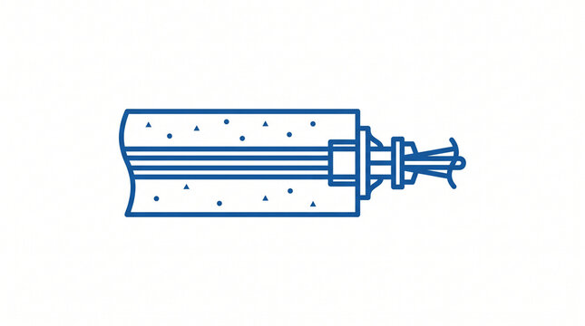 Post-tensioning anchor system vector icon for engineering and construction projects