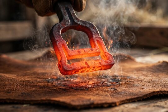 Oxidized Metal Hook Detail on Rustic Wood Surface