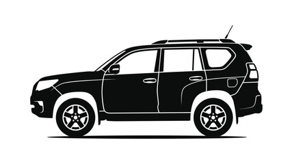 Fototapeta premium SUV Side Profile Vector Silhouette
