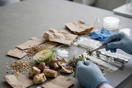 Rustic Arrangement of Spices, Herbs, and Botanical Ingredients