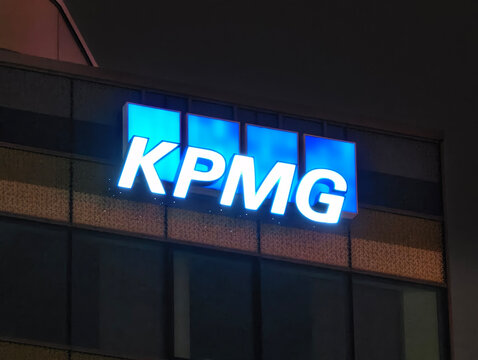 Helsinki, Finland-Nov.30th 2025: KPMG company brand logo