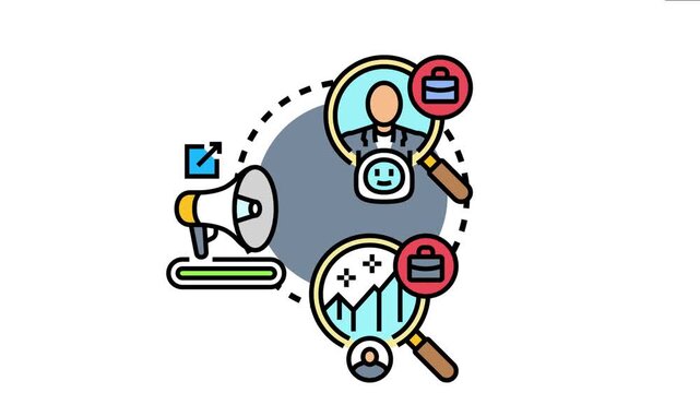 Candidate recommendation program icon concept depicting successful recruitment. Employee selection