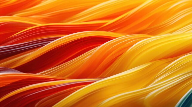 Vibrant waves of orange and yellow hues create a fluid, dynamic visual sensation