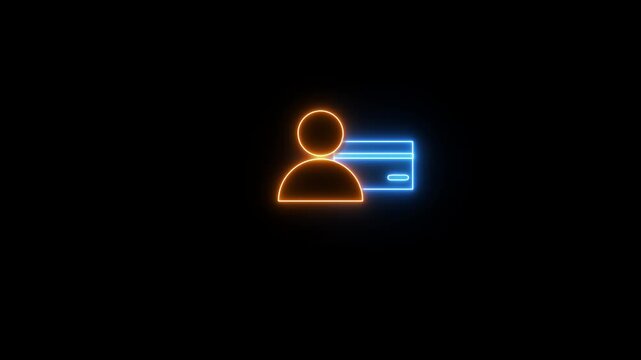 Neon-style account icon representing user profile, personal account, and member identity. Glowing modern design perfect for dark UI, futuristic apps, gaming interfaces