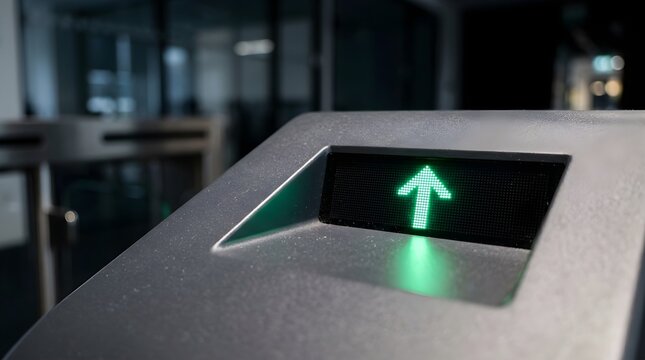 Smart Turnstile Gates with Green Arrow Display for Secure Access Control