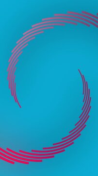 Animation of pink pattern moving on seamless loop on blue background