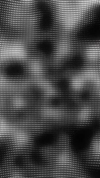 Animation of moving pixelated black and grey clouds