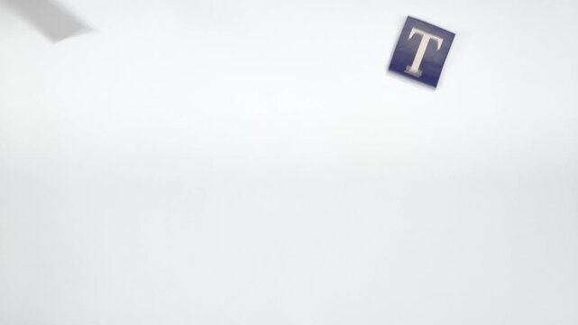 Word GROWTH made of cut out ransom note letters flying and falling into place, kinetic typography 3D animation, business growth and success concept for corporate design projects