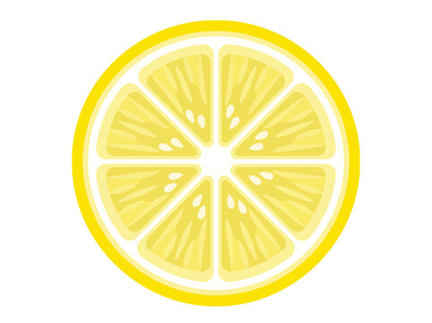 Fresh Bright Yellow Lemon Fruit Slice Icon
