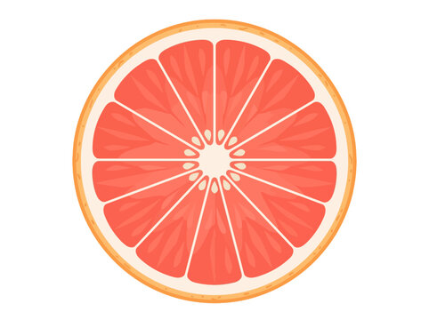 Vibrant Pink Grapefruit Slice - Fresh Citrus Fruit